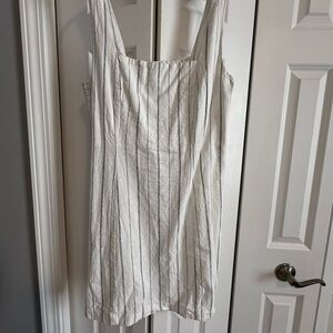 Old Navy Linen Black Striped Mini Dress.